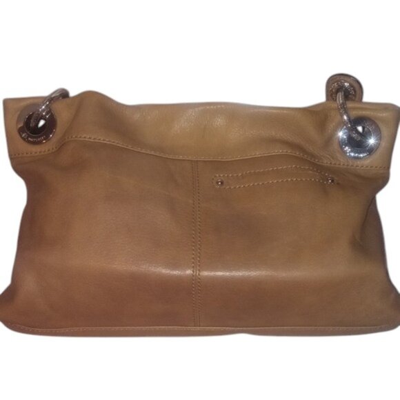 B.Makowsky Tan Leather Shoulder Bag GUC - Picture 4 of 8